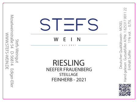 2021er Riesling - Neefer Frauenberg - Feinherb AUSGETRUNKEN